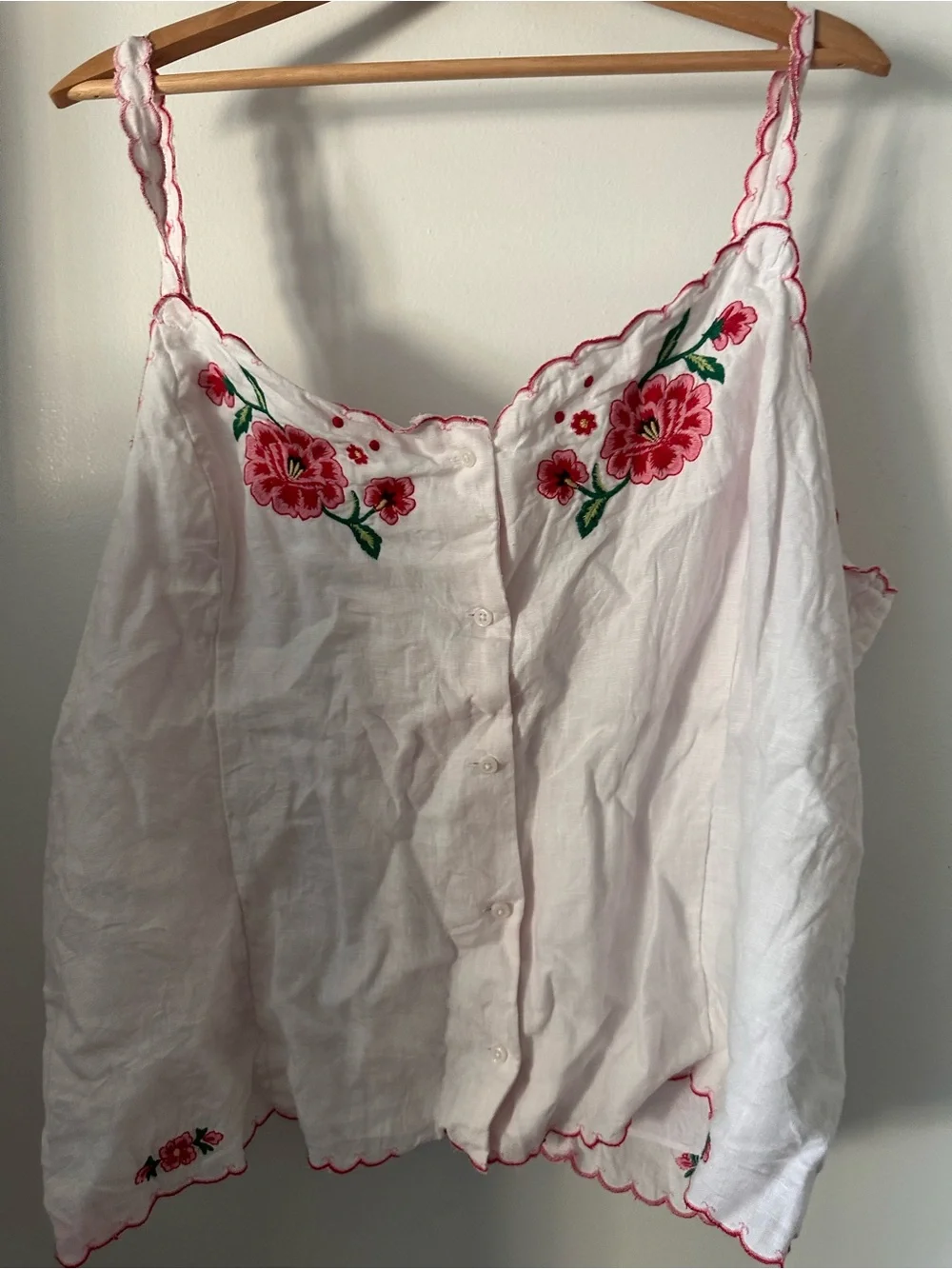 J. Crew Pink Floral Button-Front Sleep Top